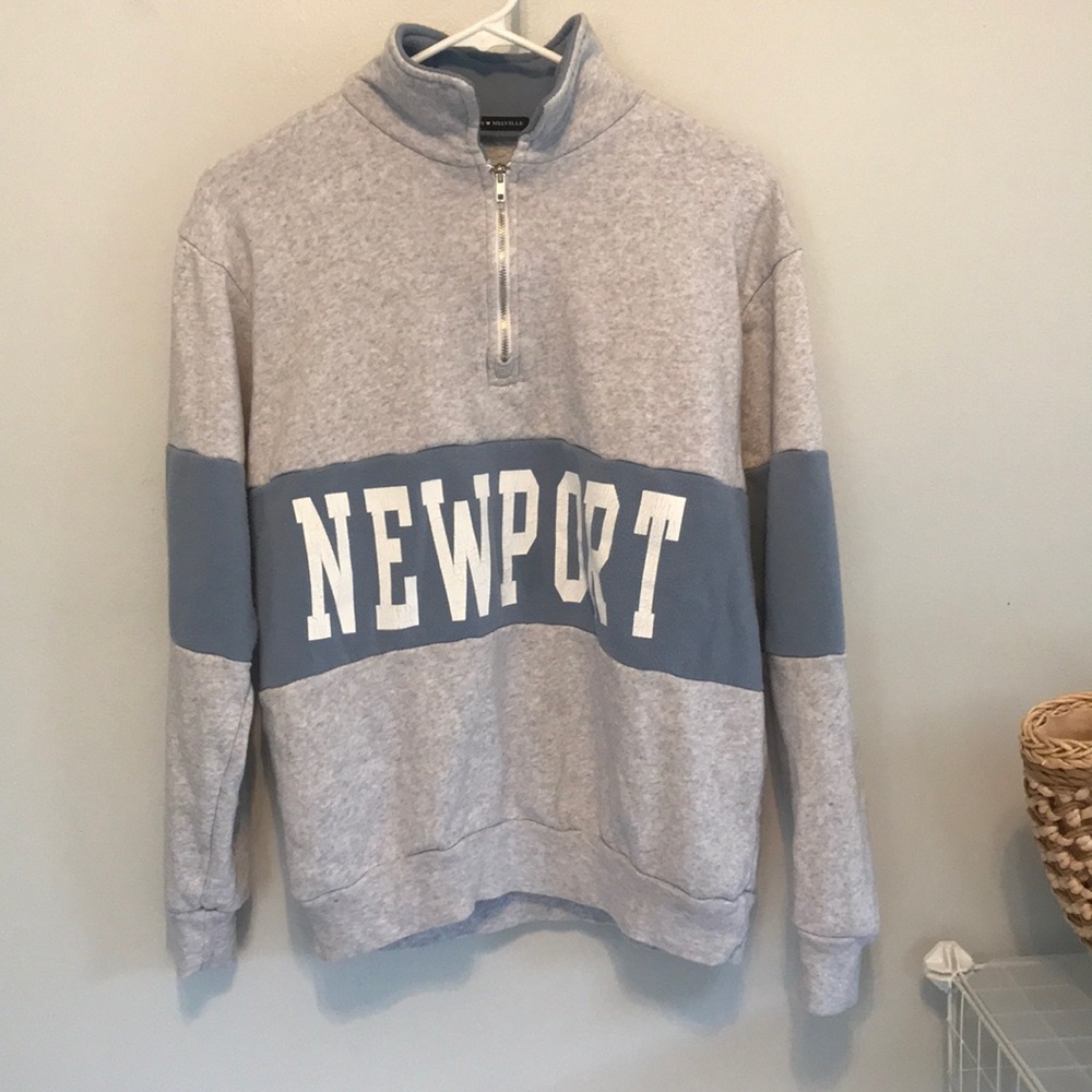 Brandy Melville Grey and Blue Newport Pullover